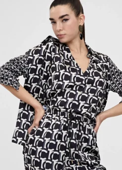 Clearance Camisa fluida monograma Camisas Y Blusas