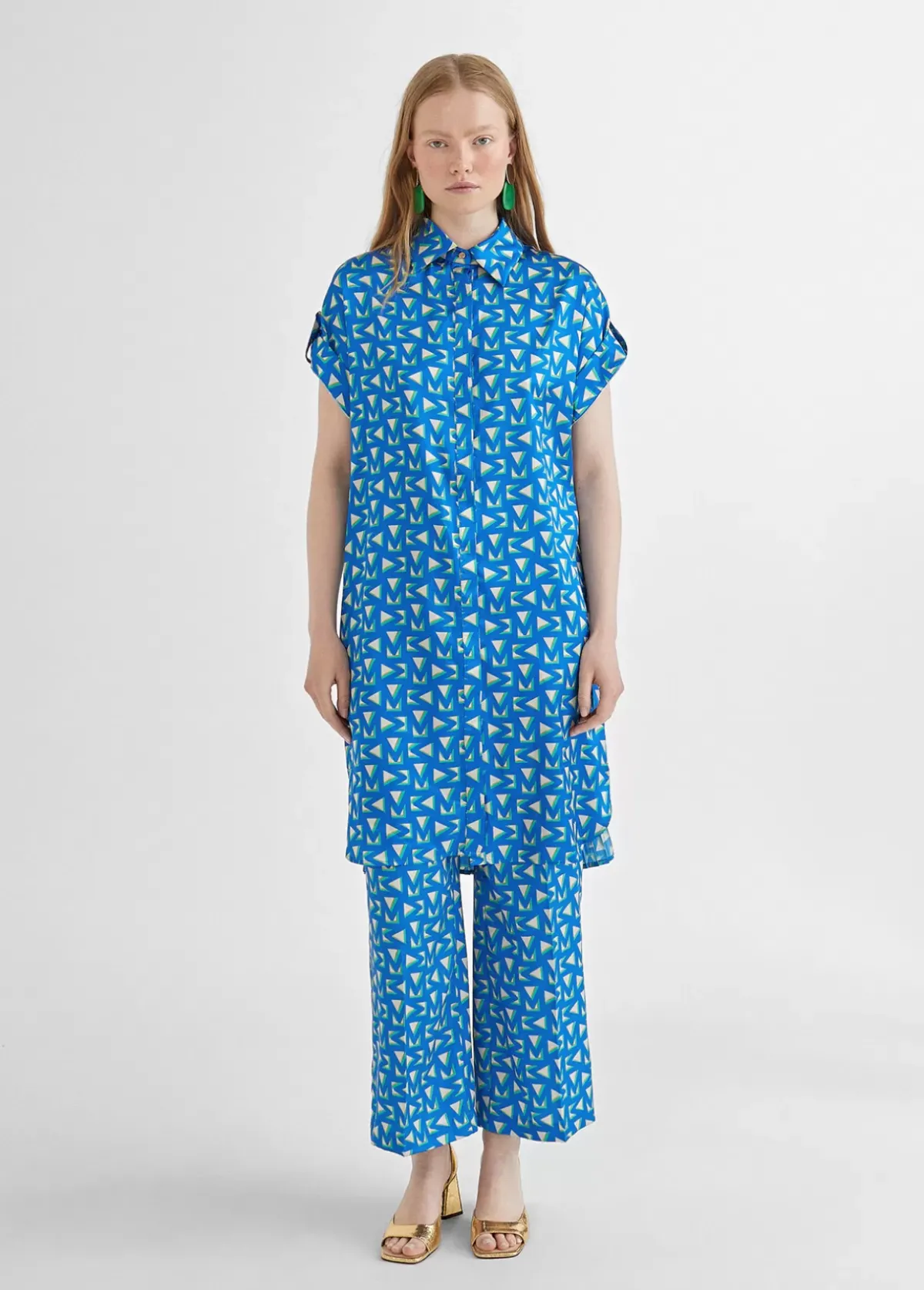 Clearance Camisa larga estampada Camisas Y Blusas