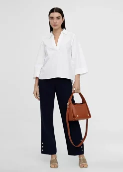 Camisa pico manga acampanada Camisas Y Blusas