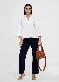 Camisa pico manga acampanada Camisas Y Blusas