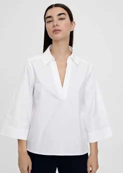 Camisa pico manga acampanada Camisas Y Blusas