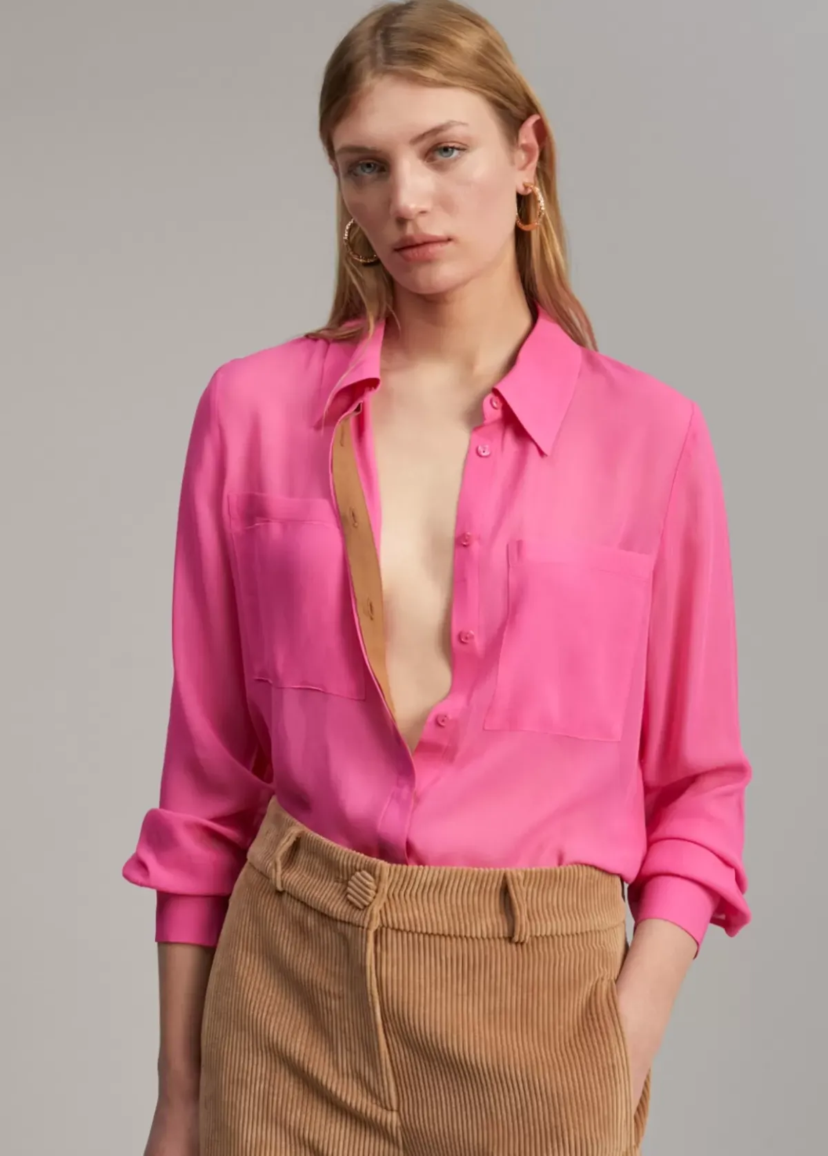 Online Camisa transparencia bolsillos Camisas Y Blusas