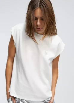 Clearance Camiseta detalle bordado Camisetas Y Tops