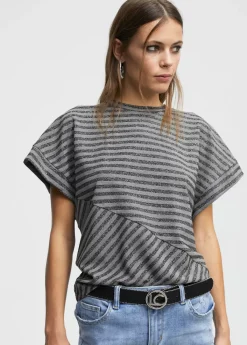 Discount Camiseta rayas manga sisa Camisetas Y Tops