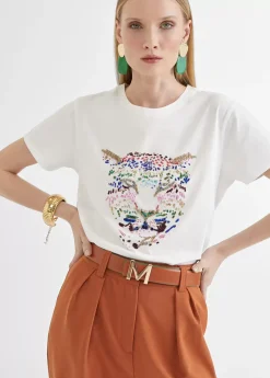 Online Camiseta tigre bordado Camisetas Y Tops