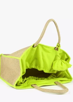 Outlet Capazo con ribetes color fluor Bolsos|Baño