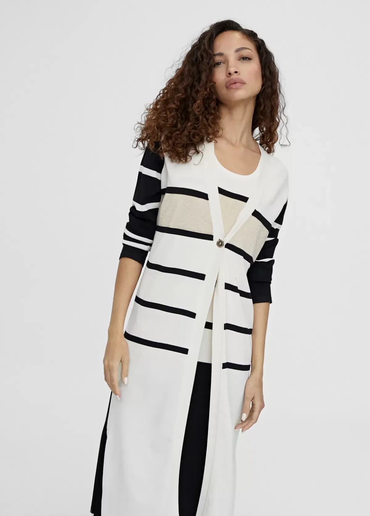 Online Cardigan punto de rayas Chaquetas Y Gabardinas|Punto