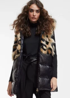 Best Chaleco pelo combinado Animal Print|Chalecos