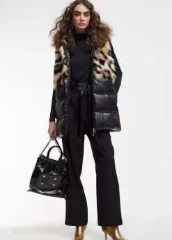 Best Chaleco pelo combinado Animal Print|Chalecos