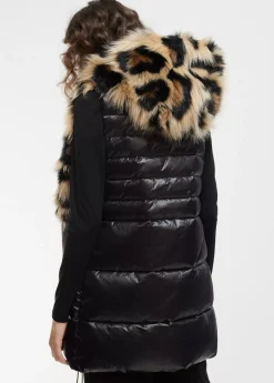 Best Chaleco pelo combinado Animal Print|Chalecos