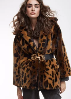 Clearance Chaqueta de pelo animal print Animal Print|Abrigos Y Cazadoras