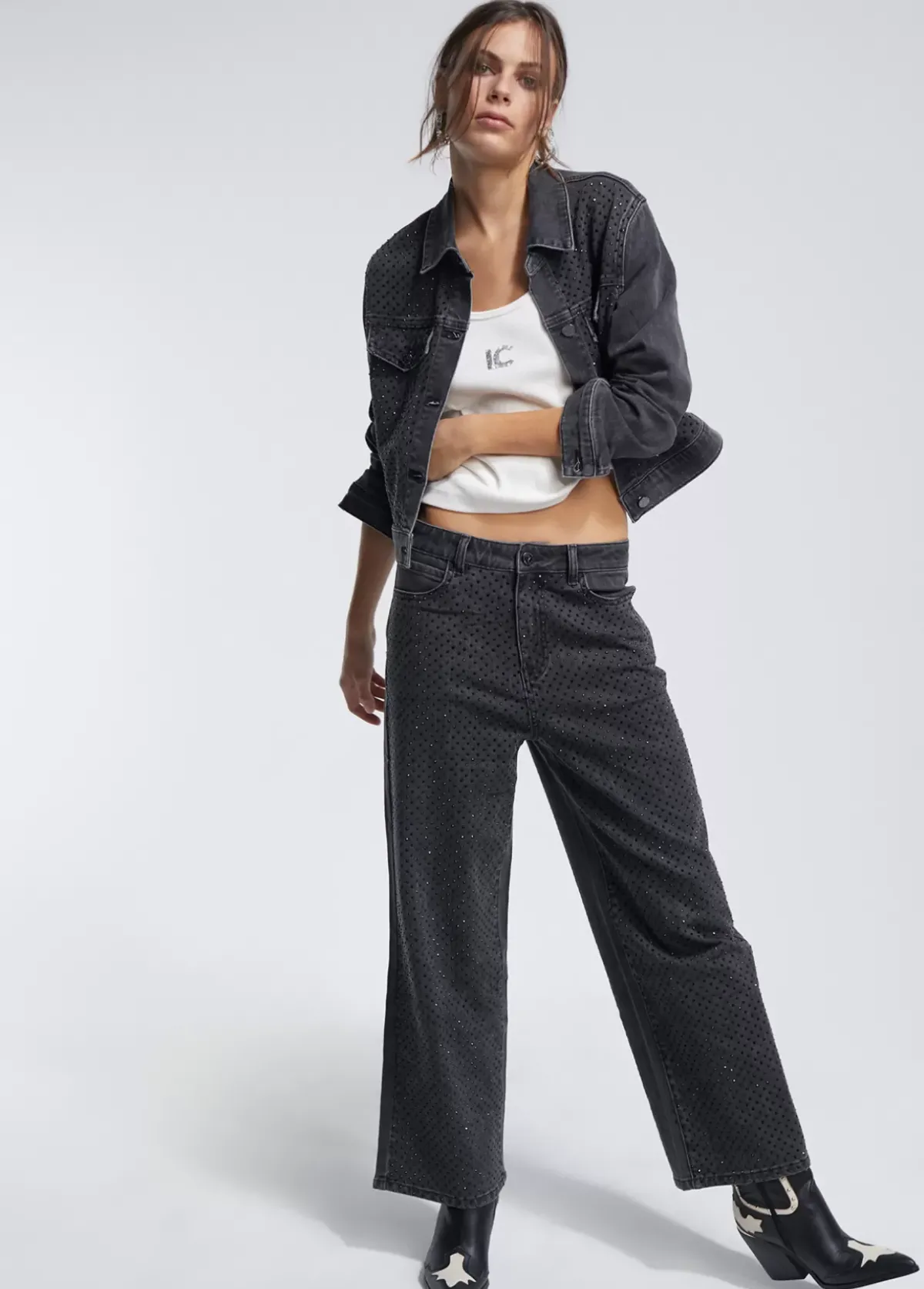 Online Chaqueta tejana strass Abrigos Y Cazadoras