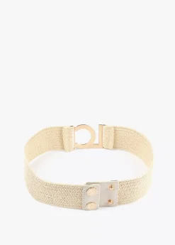 Clearance Cinturón elástico efecto ráfia Accesorios