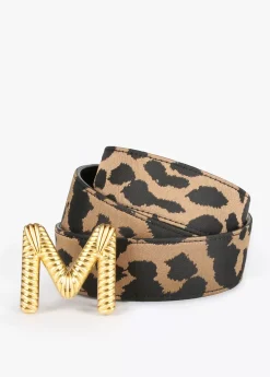 Online Cinturón reversible estampado animal y negro Animal Print|Cinturones