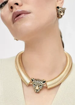 Hot Collar cabeza leopardo Bisuteria
