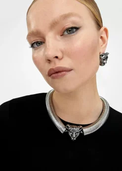 Discount Collar cabeza leopardo Bisuteria