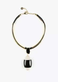 Clearance Collar gargantilla blanco y negro Bisuteria