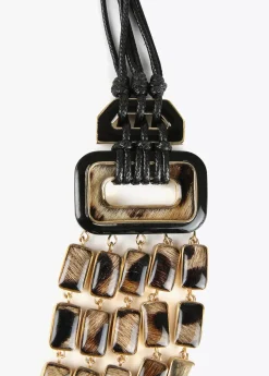 Outlet Collar multi cadena animal print Bisuteria