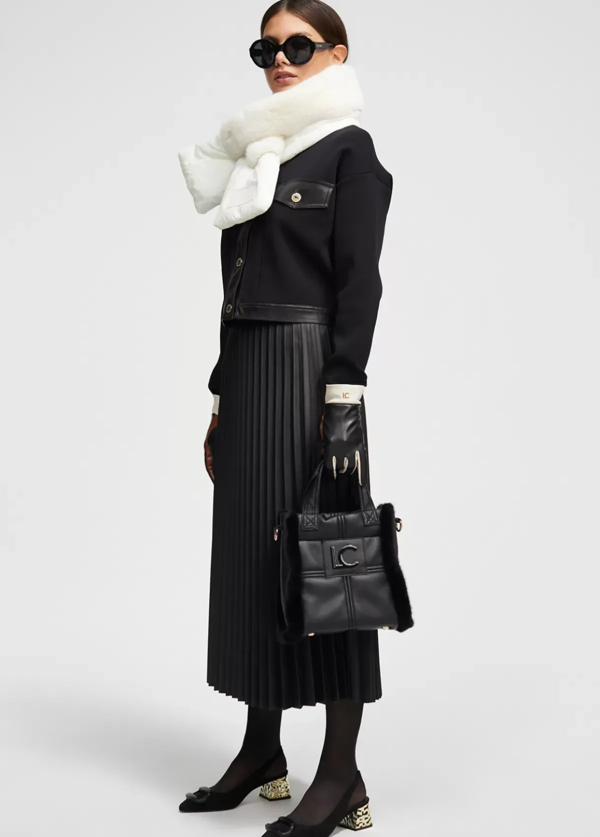 Online Cuello acolchado y pelo efecto piel Bufandas Y Pañuelos