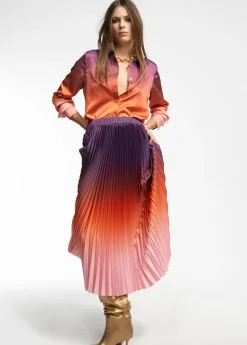 Clearance Falda degrade plisada Vestidos Y Faldas