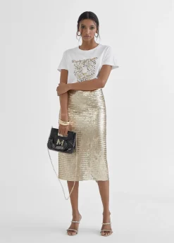 Clearance Falda lápiz metalizada Vestidos Y Faldas