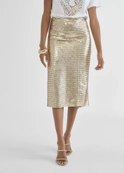 Clearance Falda lápiz metalizada Vestidos Y Faldas