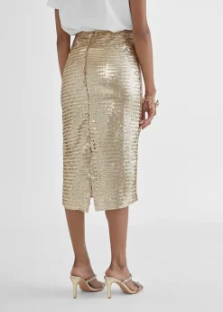 Clearance Falda lápiz metalizada Vestidos Y Faldas
