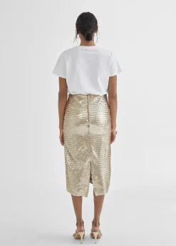 Clearance Falda lápiz metalizada Vestidos Y Faldas