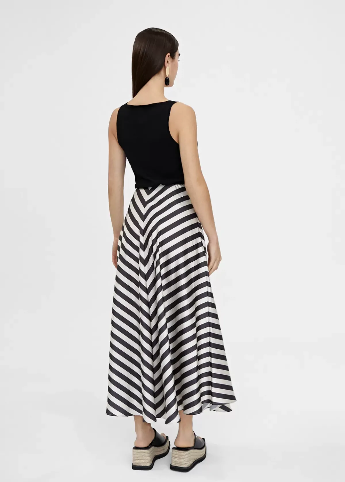 Online Falda midi de rayas Vestidos Y Faldas