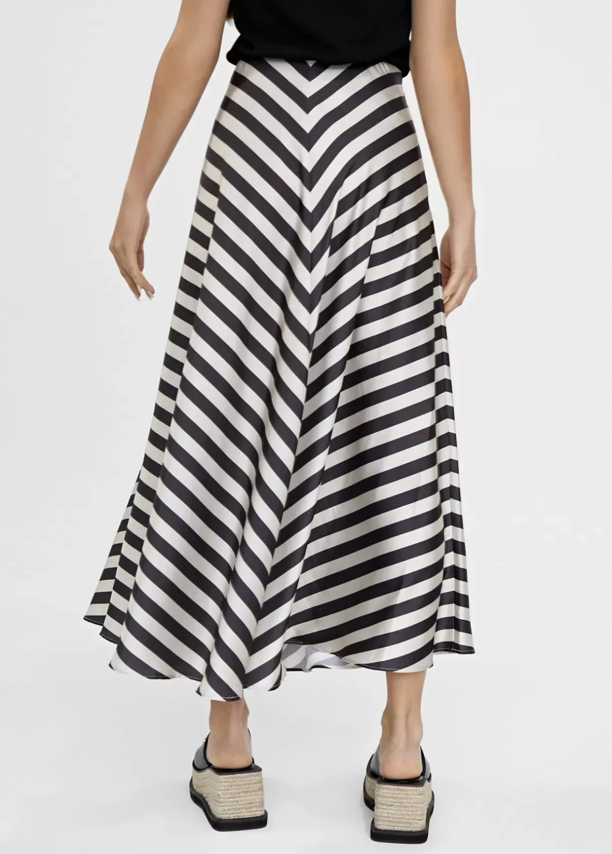 Online Falda midi de rayas Vestidos Y Faldas