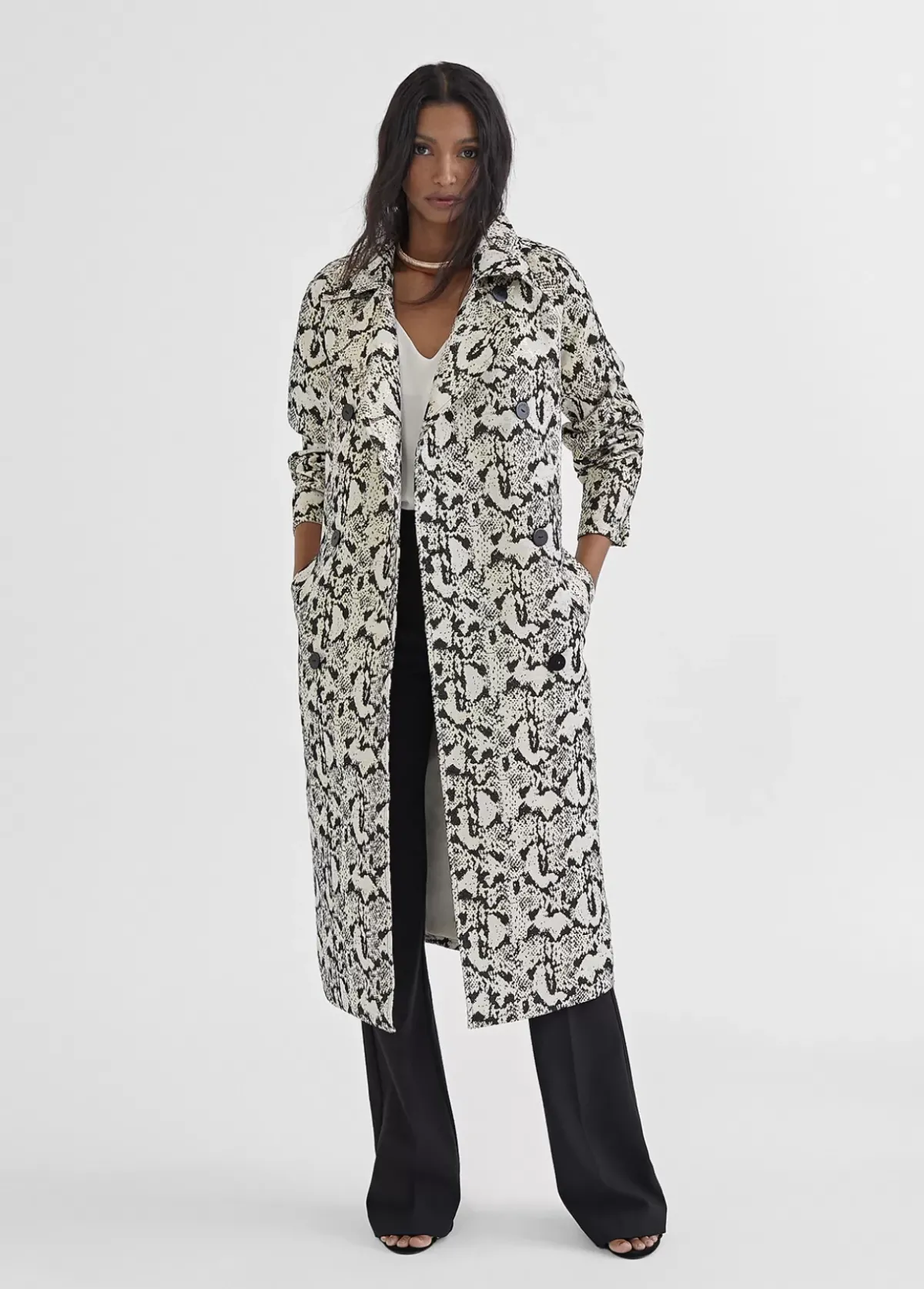 Discount Gabardina efecto serpiente Chaquetas Y Gabardinas|Abrigos Y Cazadoras