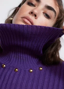 Sale Jersey cuello alto con tachas Punto