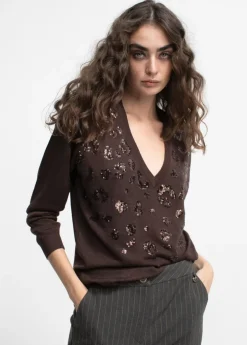 Sale Jersey detalle lentejuelas Punto