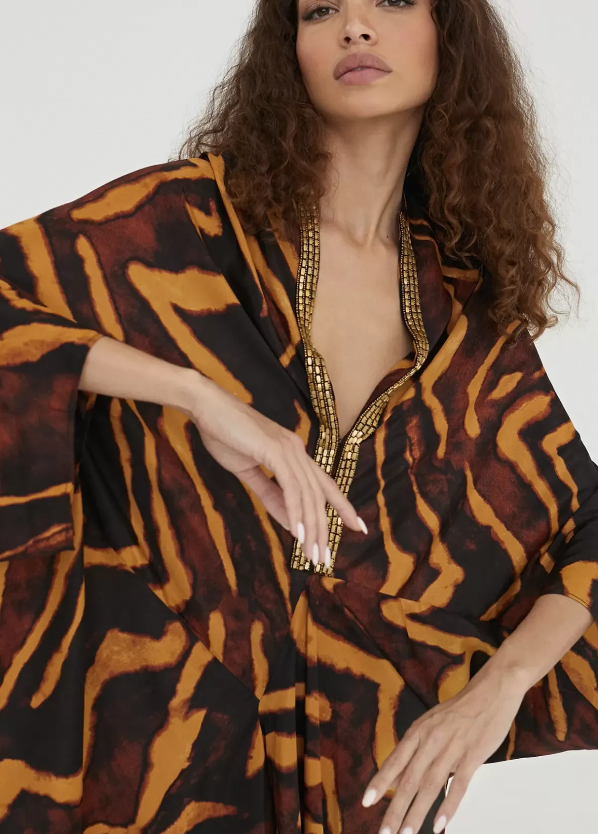 New Kimono estampado en cebra Baño