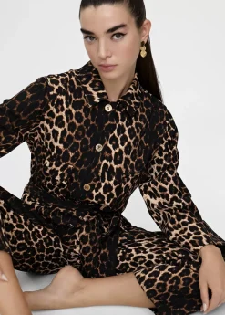 Outlet Mono animal print Pantalones