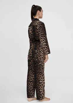Outlet Mono animal print Pantalones