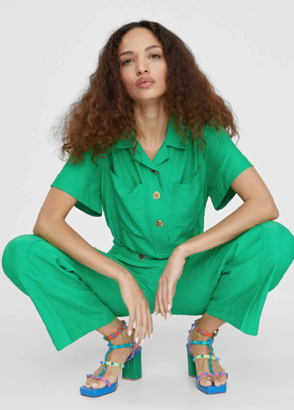 New Pantalón cropped monocolor Pantalones