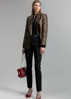 Pantalón detalles efecto piel Pantalones