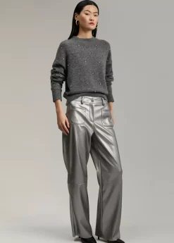 Outlet Pantalón efecto piel Pantalones