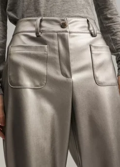 Outlet Pantalón efecto piel Pantalones