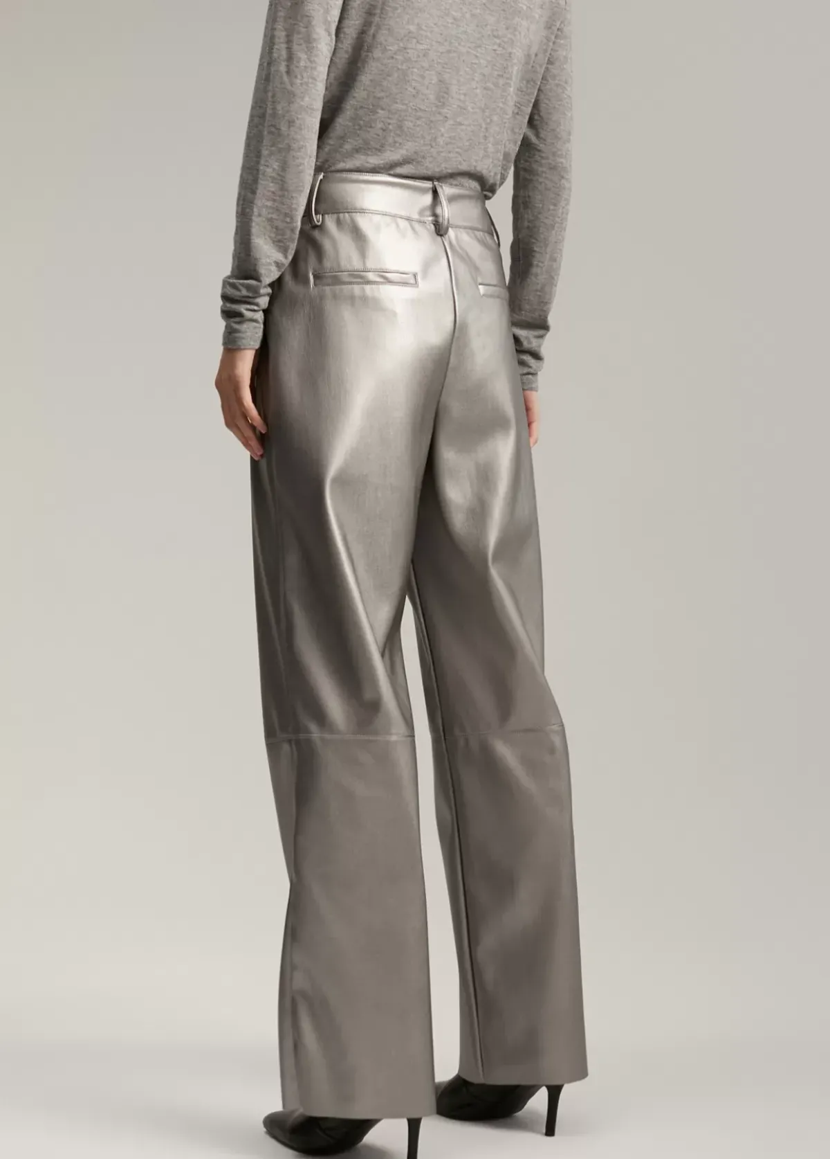 Outlet Pantalón efecto piel Pantalones