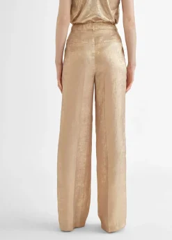 Best Pantalón recto dorado y tornasolado Pantalones