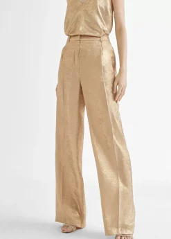 Best Pantalón recto dorado y tornasolado Pantalones