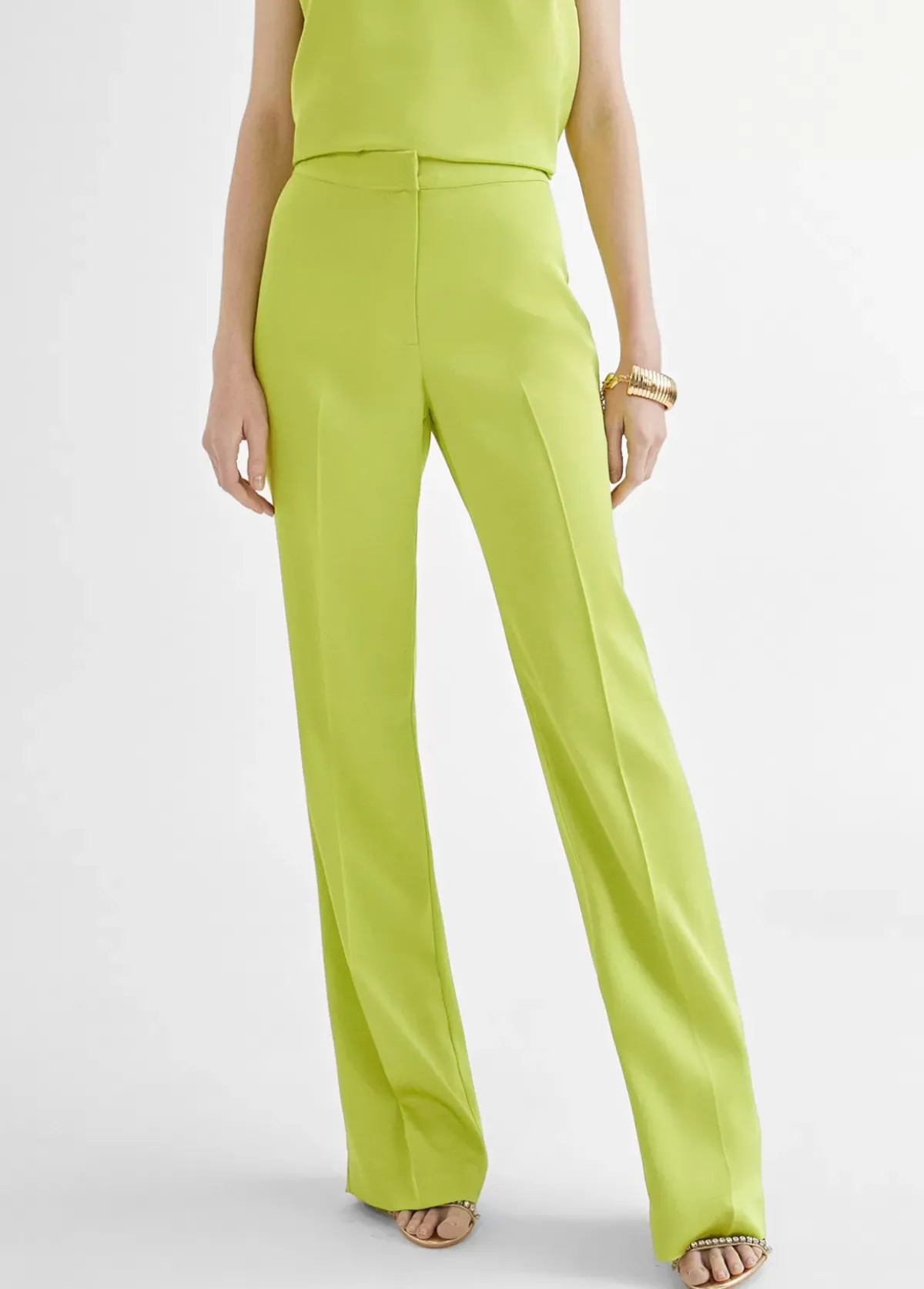 Pantalón recto fluido Pantalones