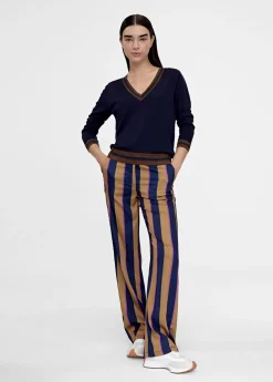 Outlet Pantalén satén rayas Pantalones