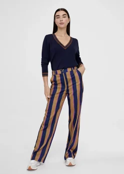 Outlet Pantalén satén rayas Pantalones