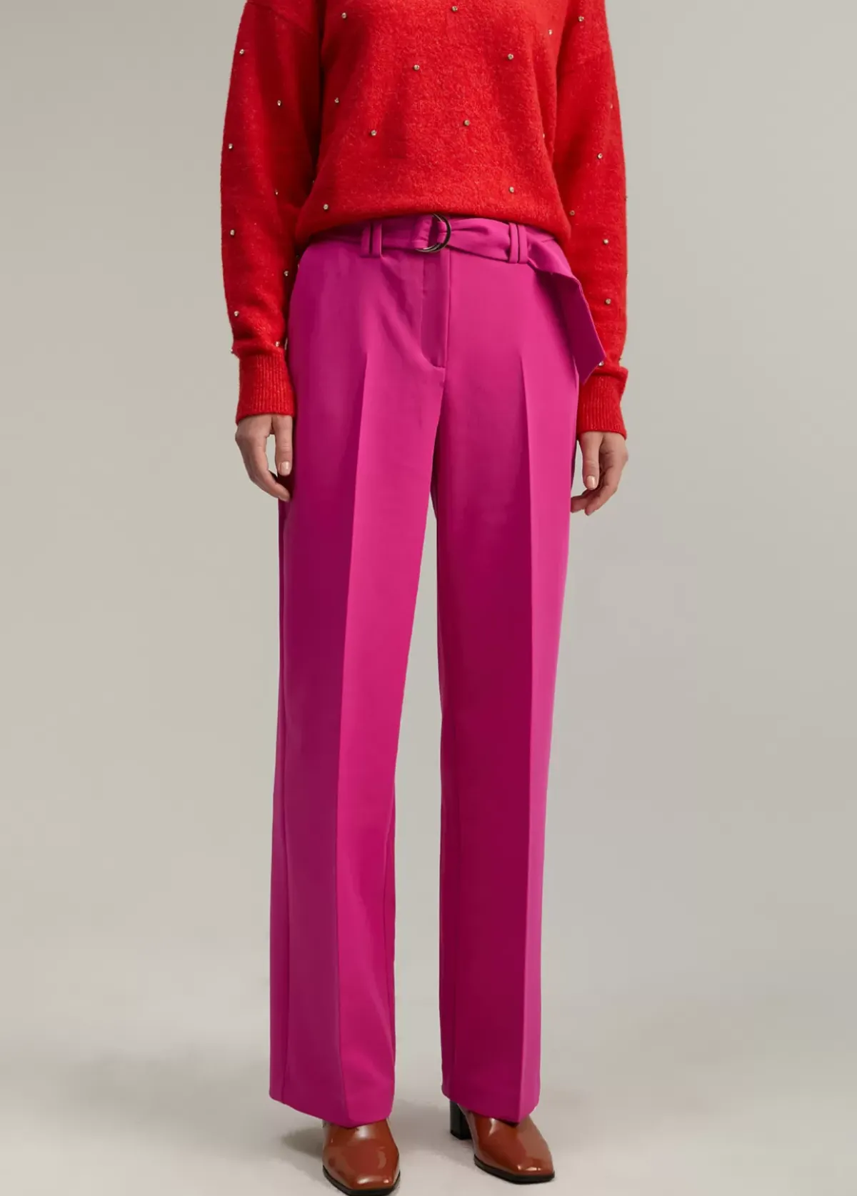 Online Pantalón wideleg cinturón Pantalones