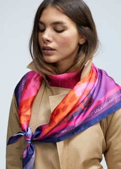 New Pañuelo leopardo y logo Animal Print|Bufandas Y Pañuelos