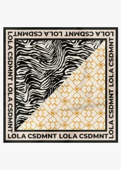 Discount Pañuelo satinado animal y corazones Animal Print|Bufandas Y Pañuelos