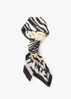 Discount Pañuelo satinado animal y corazones Animal Print|Bufandas Y Pañuelos